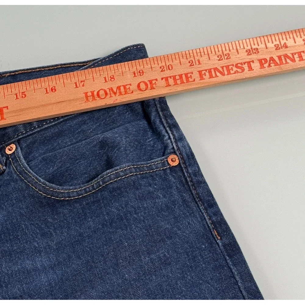 Levis 501 Original Fit Button Fly Jeans Mens 40x34 Dark Wash Straight Leg Preppy